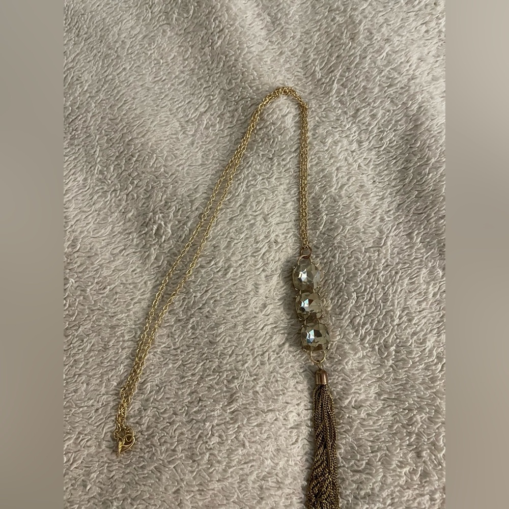 Gold tassel necklace